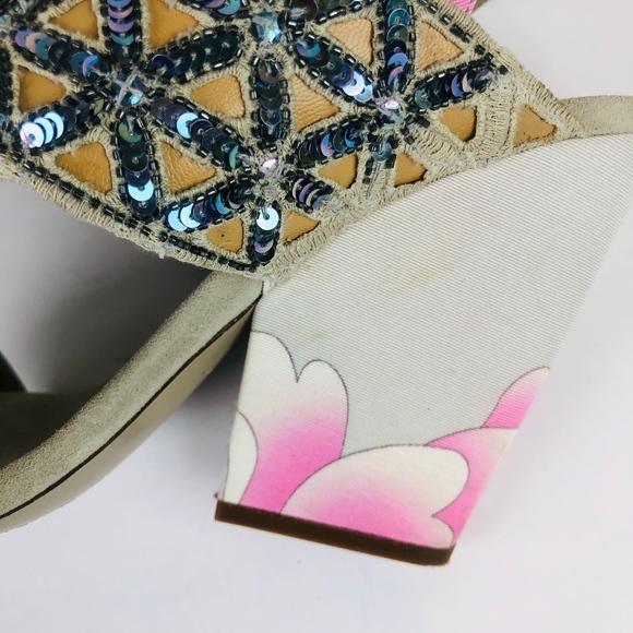 Dries Van Noten Sequin Floral Iridescent Heels - Picture 3 of 8